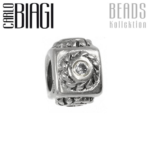 Carlo Biagi Zirkonia Bead Würfel European Beads BBSCZ07C