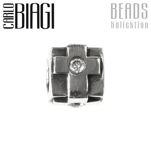 Carlo Biagi Zirkonia Bead Quadrat European Beads BBSCZ19C