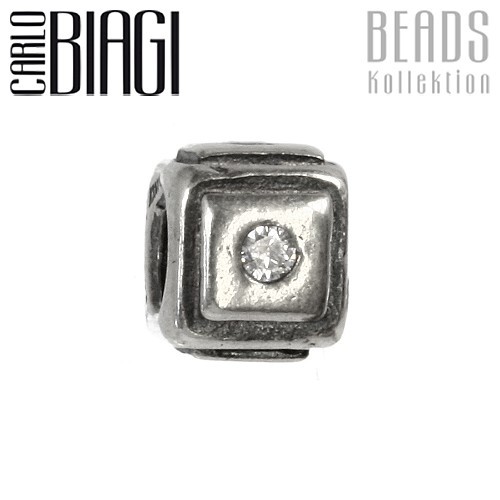 Carlo Biagi Zirkonia Bead Quadrat European Beads BBSCZ65C