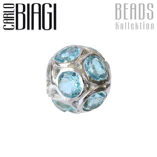 Carlo Biagi Zirkonia Bead Sphäre European Beads BBSCZP04BL