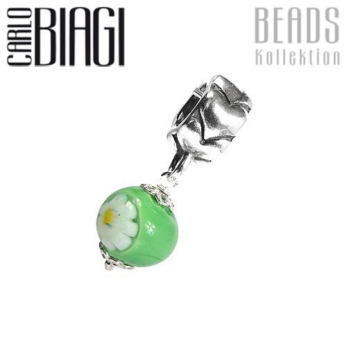 Carlo Biagi Dangle Bead Gänseblume grün European Beads BDMGD04