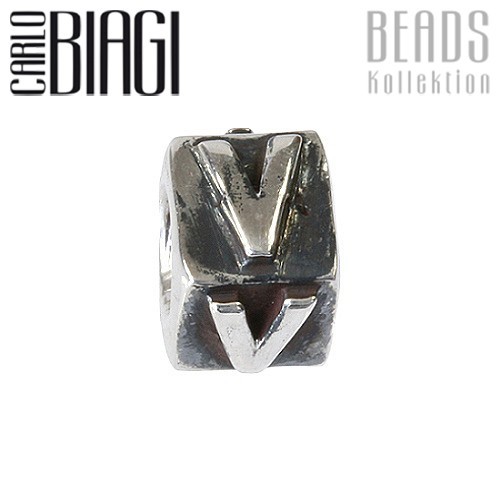 Carlo Biagi Bead Buchstabe V Silber European Beads BLPV
