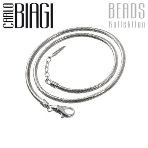 Carlo Biagi 43cm Karabiner Bead Halskette 925 BNLEX43