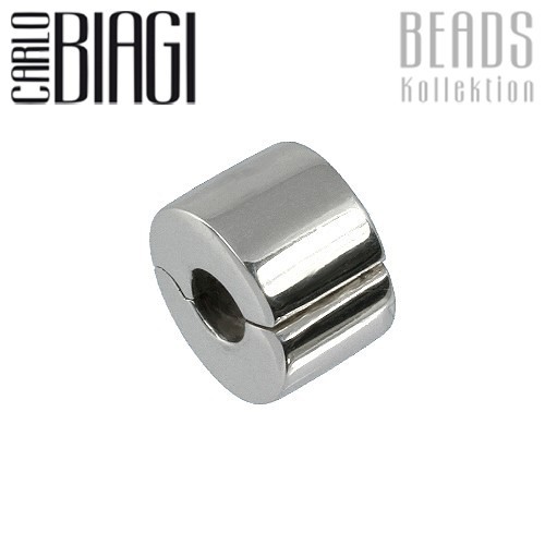 Carlo Biagi Bead Clip glatt Silber European Beads BSFC01