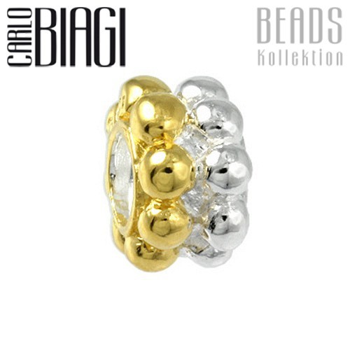 Carlo Biagi Bead Kugel Silber Bicolor European Beads BTT05
