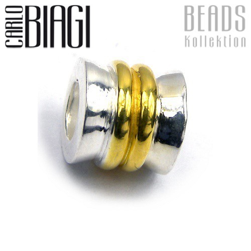 Carlo Biagi Bead Rad Silber Bicol European Beads BTT24