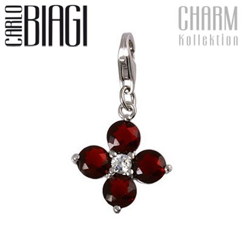 Carlo Biagi Charm Anhänger Blume 925 Silber CSCZ09R