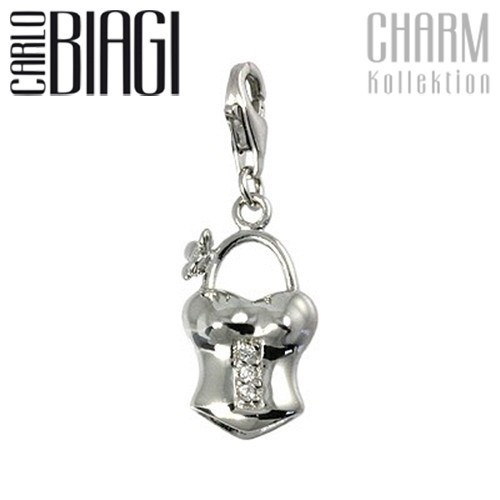 Carlo Biagi Charm Anhänger Korsett 925 Silber CSCZ16C