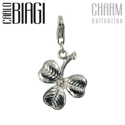 Carlo Biagi Charm Anhänger Kleeblatt 925 Silber CSS09