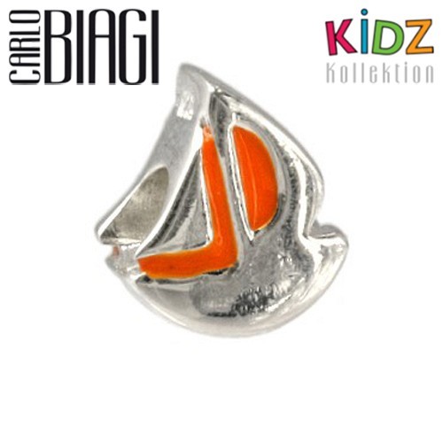 Carlo Biagi Kidz Bead Schiff orange 925 Beads für Armband KBE046