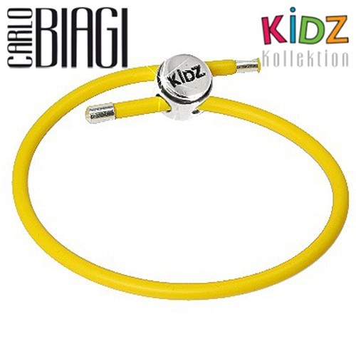 Carlo Biagi Kidz Bead Armband Kautschuk gelb 925 KBRRLY