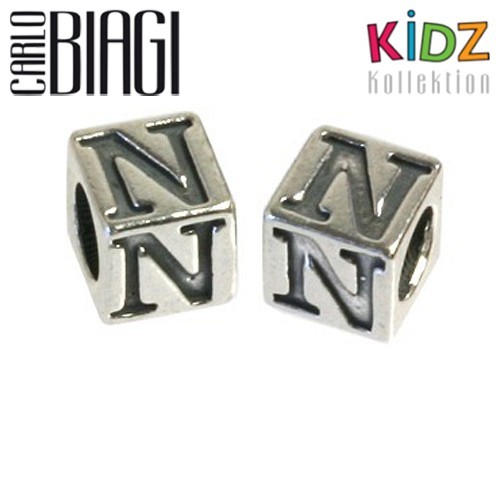 Carlo Biagi Kidz Bead Buchstabe N Silber Beads KSSLN