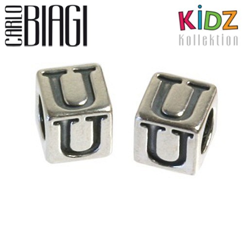 Carlo Biagi Kidz Bead Buchstabe U Silber Beads KSSLU