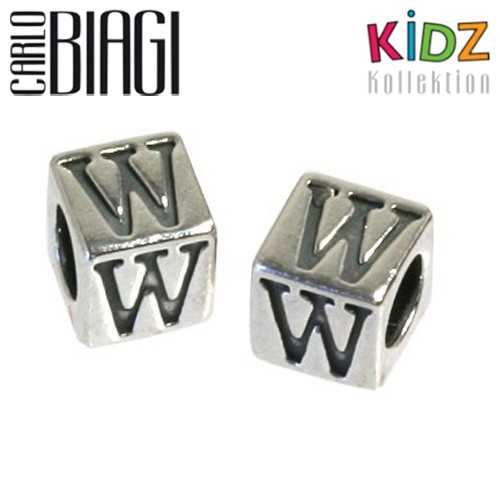 Carlo Biagi Kidz Bead Buchstabe W Silber Beads KSSLW