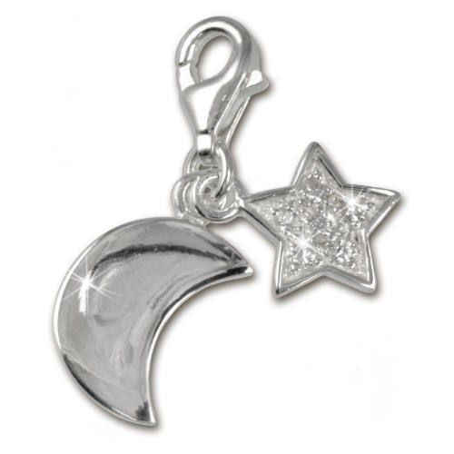 SilberDream 925 Charm MondSterne Armband Anhänger FC228W