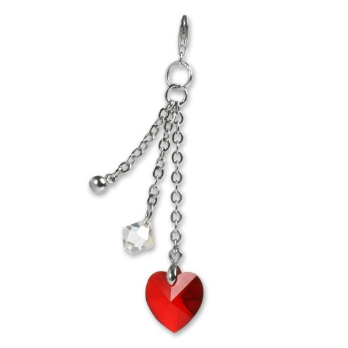SilberDream 925 Charm Herz rot Ketten Armband Anhänger FC4804