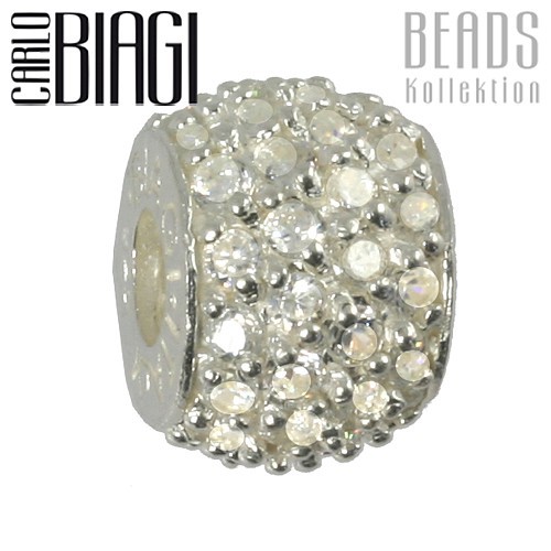 Carlo Biagi Zirkonia Bead weiss European Beads BBSCZPS01C