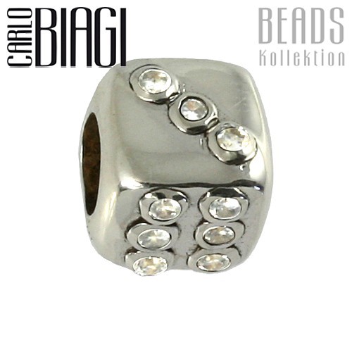 Carlo Biagi Zirkonia Bead Würfel European Beads BBSCZ51C