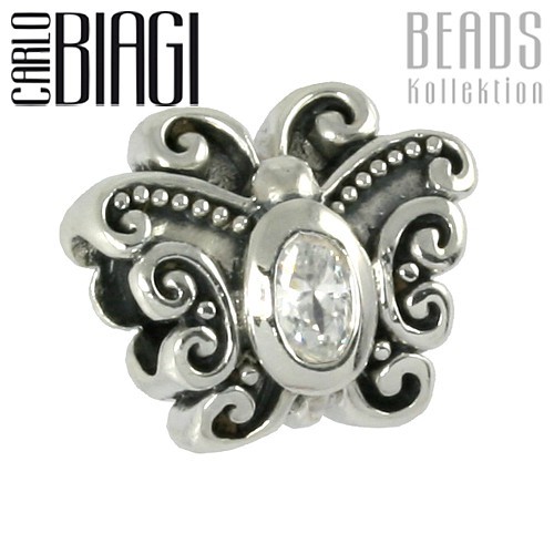 Carlo Biagi Zirkonia Bead Schmetterling 925 BBSCZS11C