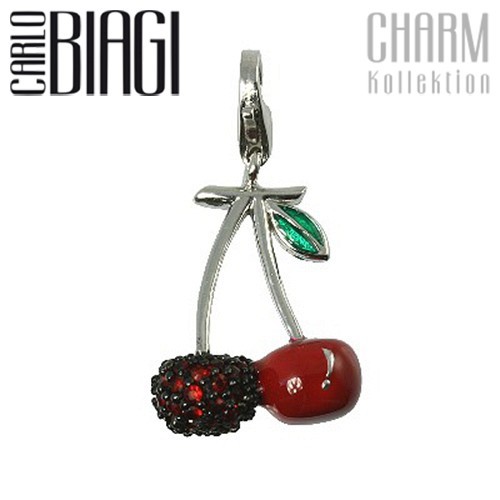 Carlo Biagi Charm Anhänger Kirsche 925 Silber CSDECZ02R