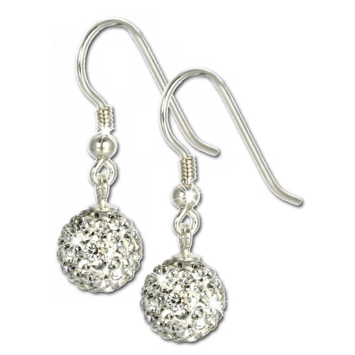 SilberDream Glitzer Ohrhänger 925 Swarovski Elements weiß GSO201