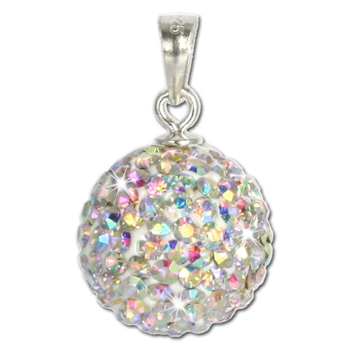 SilberDream Glitzer Anhänger Silber Swarovski Elements weiß GSH101
