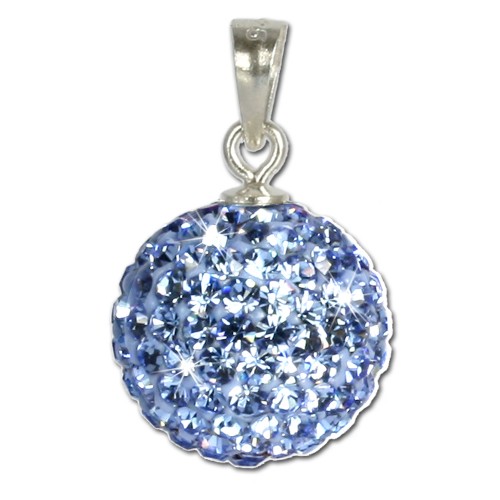 SilberDream Glitzer Anhänger Swarovski Elements blau shiny GSH201