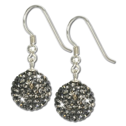 SilberDream Glitzer Ohrhänger 925 Swarovski Elements grau GSO202