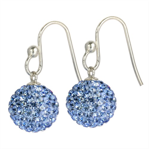 SilberDream Glitzer Ohrhänger 925 Swarovski Elements blau GSO203