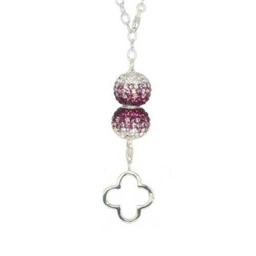 SilberDream Glitzer Set Kette 925 Swarovski Elements lila GSS004