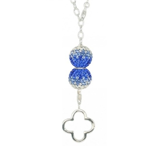 SilberDream Glitzer Set Kette 925 Swarovski Elements blau GSS008