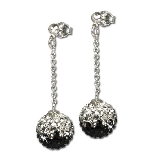 SilberDream Glitzer Ohrhänger Swarovski Elements schwarz GSO002