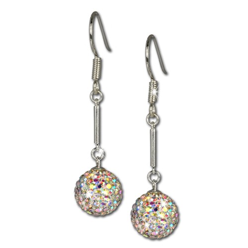 SilberDream Glitzer Ohrhänger 925 Swarovski Elements weiß GSO101