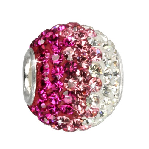 SilberDream Glitzer Bead Swarovski Elements pink ICE Silber GSB004