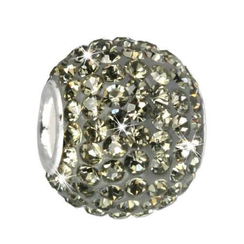 SilberDream Glitzer Bead Swarovski Elements grau Shiny GSB202