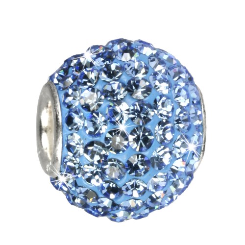 SilberDream Glitzer Bead Swarovski Elements blau Shiny GSB204