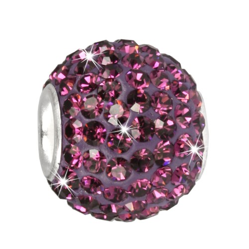 SilberDream Glitzer Bead Swarovski Elements lila Shiny GSB205