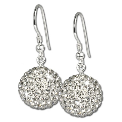 SilberDream Glitzer Ohrhänger 925 Swarovski Elements weiß GSO205