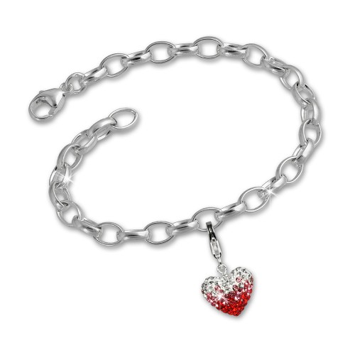 SilberDream 925 Charm Herz Swarovski Elements Armband Set FCA117