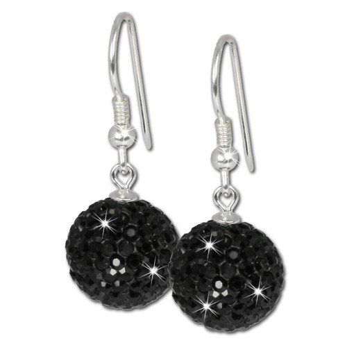 SilberDream Glitzer Ohrring 925 Swarovski Elements schwarz GSO206