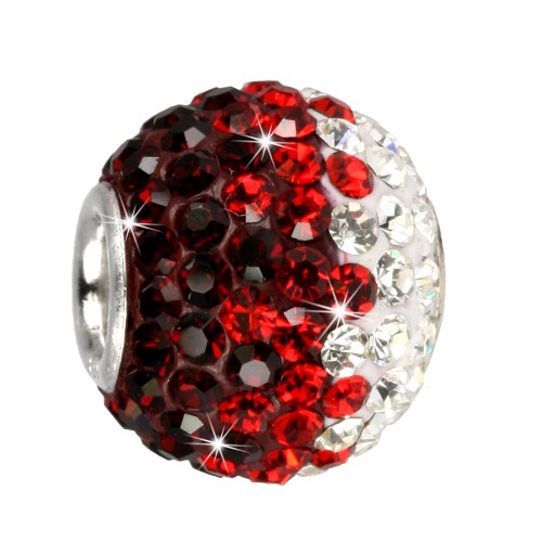 SilberDream Glitzer Bead Swarovski Elements Dark ICE Silber GSB007