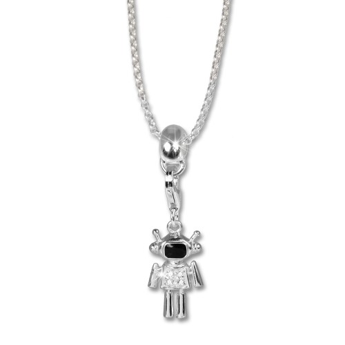 SilberDream Kinder Set Kette Charm Roboter 925 Silber FCA122