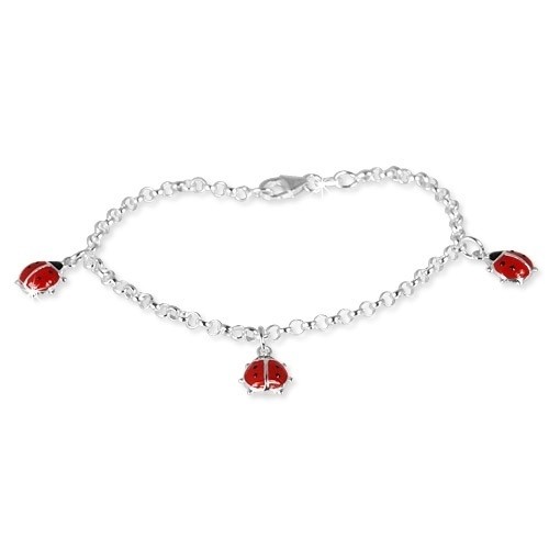 SilberDream 16cm Kinder Armband Marienkäfer Silber SDA012