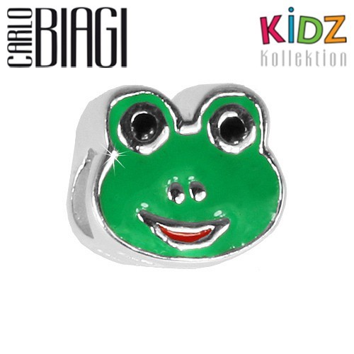 Carlo Biagi Kidz Bead Frosch grün Silber Beads KBE131
