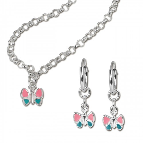 SilberDream Kinder Schmuck Set 925 Silber Schmetterling SDS18