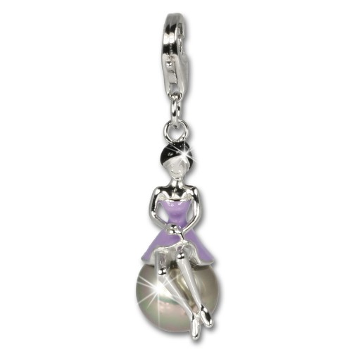 SilberDream Charm 925 Mädchen auf Kugel Armband Anhänger FC633
