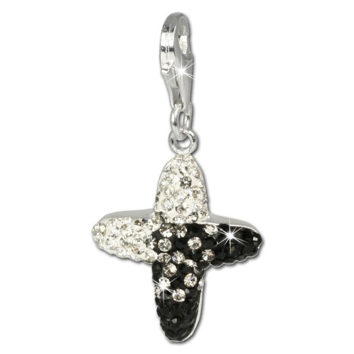 SilberDream Glitzer Charm Kreuz Swarovski Elements ICE 925 GSC005