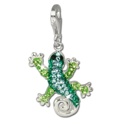 SilberDream Glitzer Charm Gecko Swarovski Elements shiny GSC302