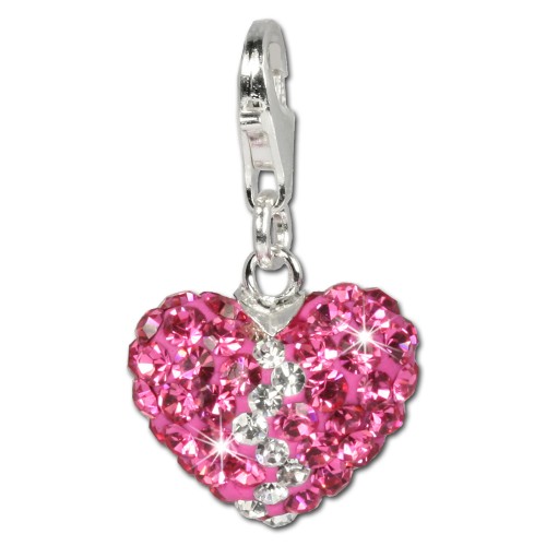 SilberDream Glitzer Charm Liebes Herz Swarovski Elements GSC305