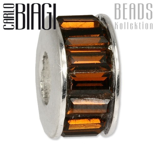 Carlo Biagi Zirkonia Bead Kristall Rad braun Europaen Beads BBSC01
